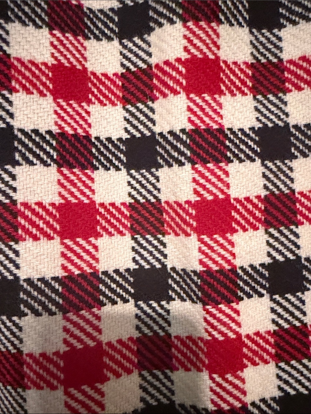 Talbots Wool Blend Red Black White Plaid Mini Skirt Academia Office Wear size 12 - Picture 5 of 8